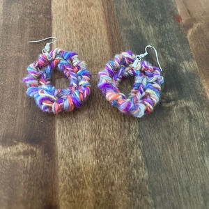 NWT Handmade crotchet earring, Sterling silver (.925) hooks